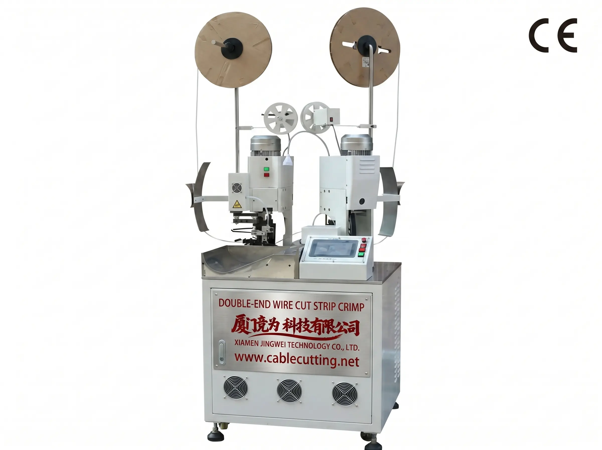 Máquina Automática de Corte, Desencape e Crimpagem Dupla de Fios