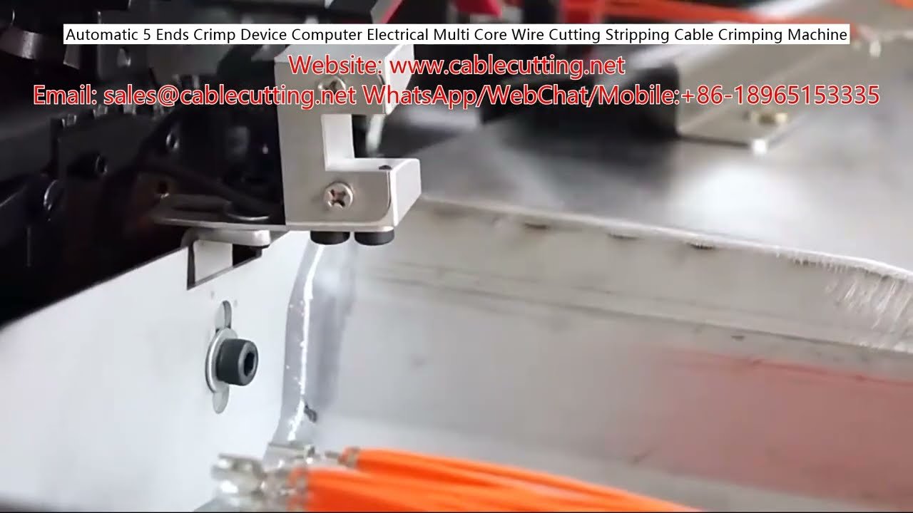 Máquina de Crimpagem Automática de 5 Pontas para Fios Multicore – Corte, Decapagem e Crimpagem de Cabos Elétricos