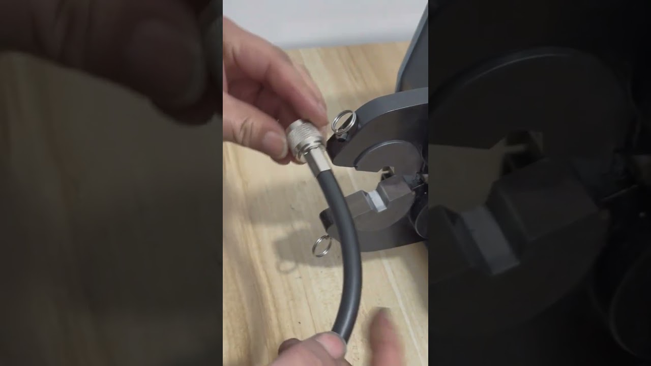 Máquina de Crimpagem Pneumática 500A para Terminais Coaxiais | Automação Industrial #fábrica #máquina