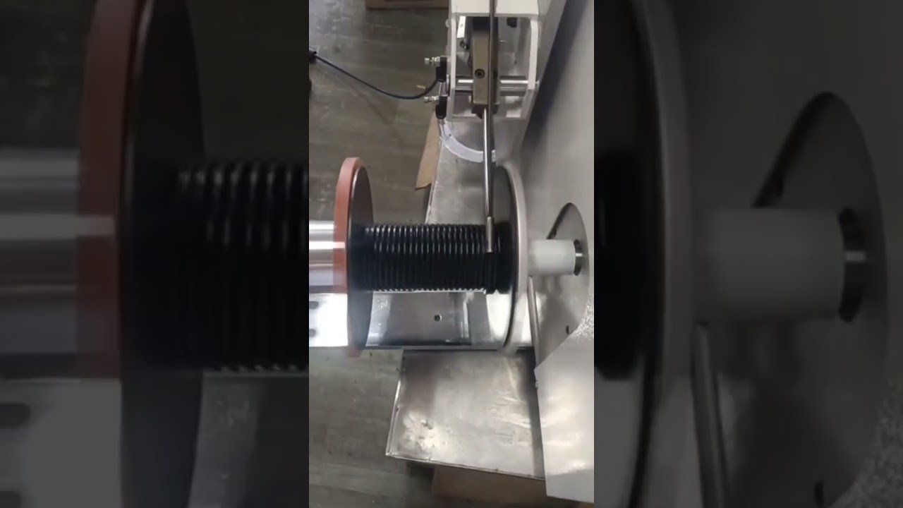 Máquina de Contagem, Travessia, Corte e Bobinagem de Tiras de Borracha | Automação Industrial #fábrica #máquina