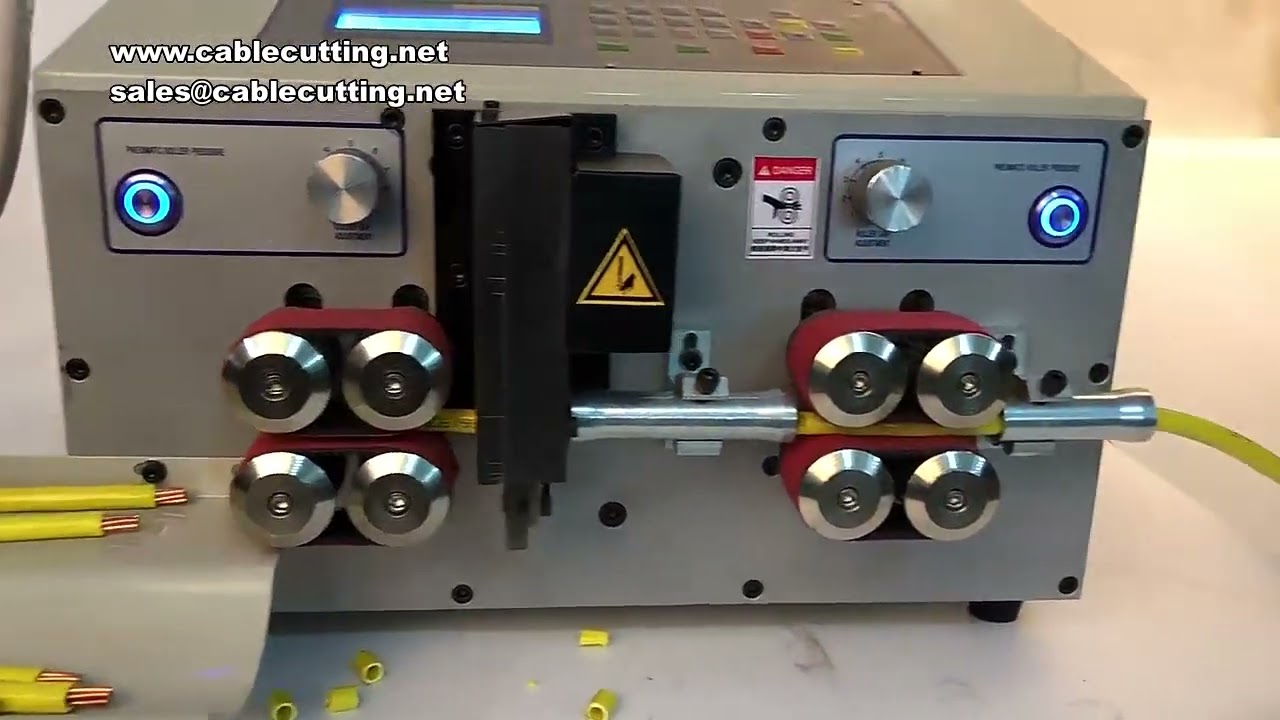 Máquina Automática de Descascamento e Corte de Cabos 1000W 8 Rodas Computadorizada