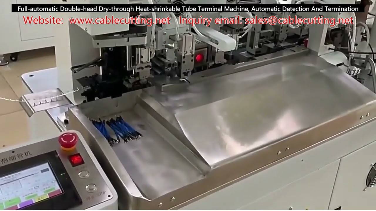 Máquina Automática de Dupla Cabeça para Terminais com Tubo Termoencolhível e Secagem por Calor