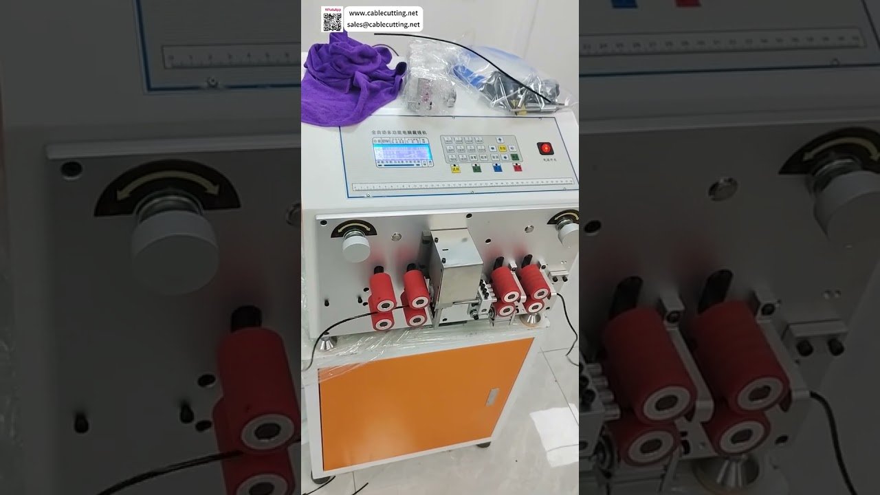 Máquina de Corte e Decapagem de Cabos TPE de 8 Rodas | 6000 Pçs/Hora – Alta Precisão Industrial