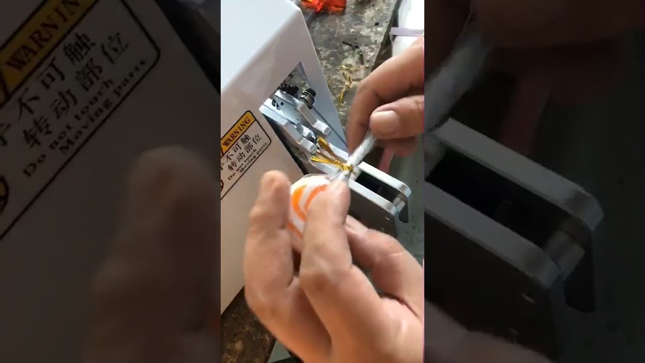 Máquina de amarrar com arame dourado para sacos plásticos - Fechamento eficiente