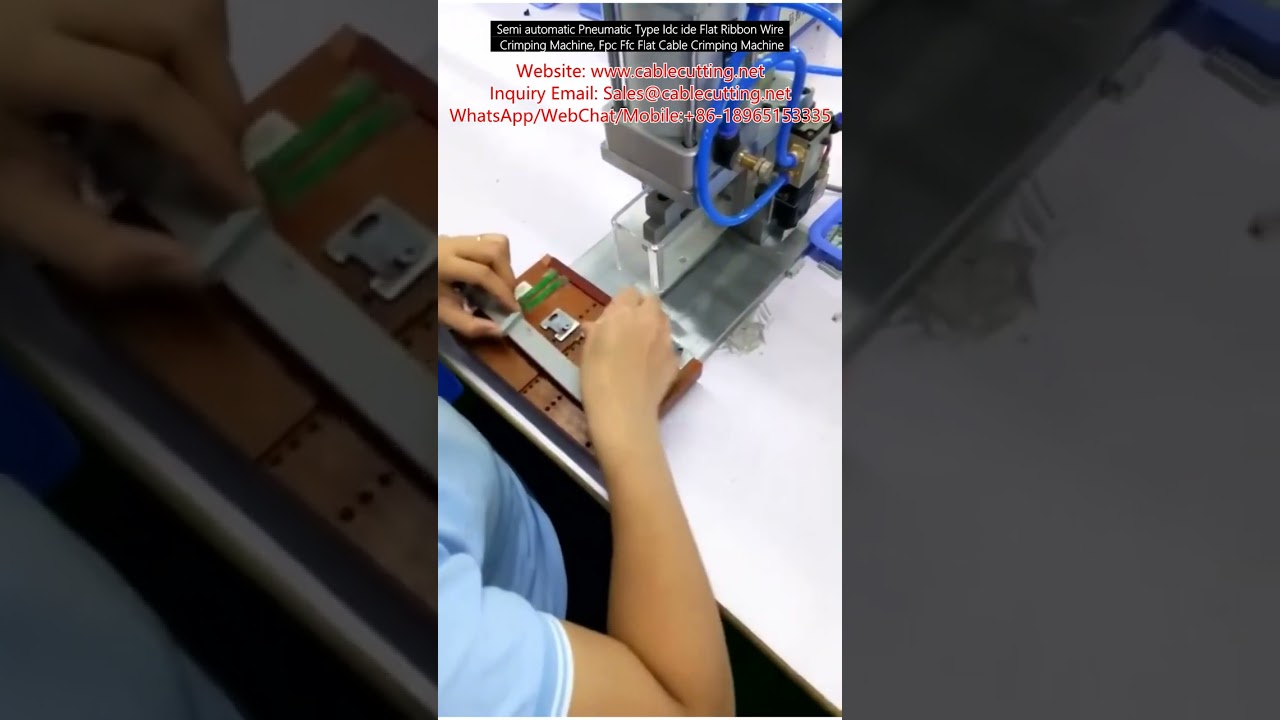 Máquina de Crimpagem Semiautomática Pneumática para Cabos Flat Ribbon IDC/IDE, FPC e FFC
