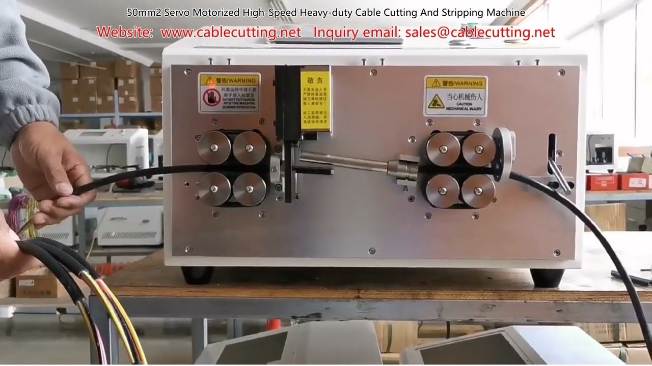 Máquina de Corte e Decapagem de Cabos 50mm² - Servo Motorizada, Alta Velocidade e Uso Pesado