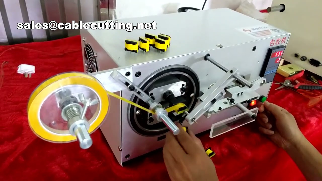 Máquina automática de enrolamento de fita para isolamento de transformadores e alavancas de câmbio
