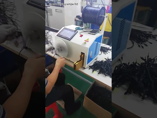 Máquina de Amarração de Fios de Alta Velocidade para Cabos Blindados | Enrolamento e Amarração Elétrica Automática