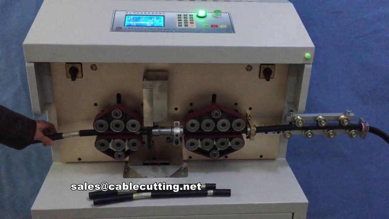 Máquina de corte e decapagem automática para cabos trançados e grossos - até 20mm de diâmetro