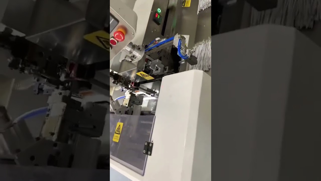 Máquina Automática Dupla Cabeça para Estanhagem e Crimpagem de Cabos #máquina #corteecrimpagemdefios #fábrica