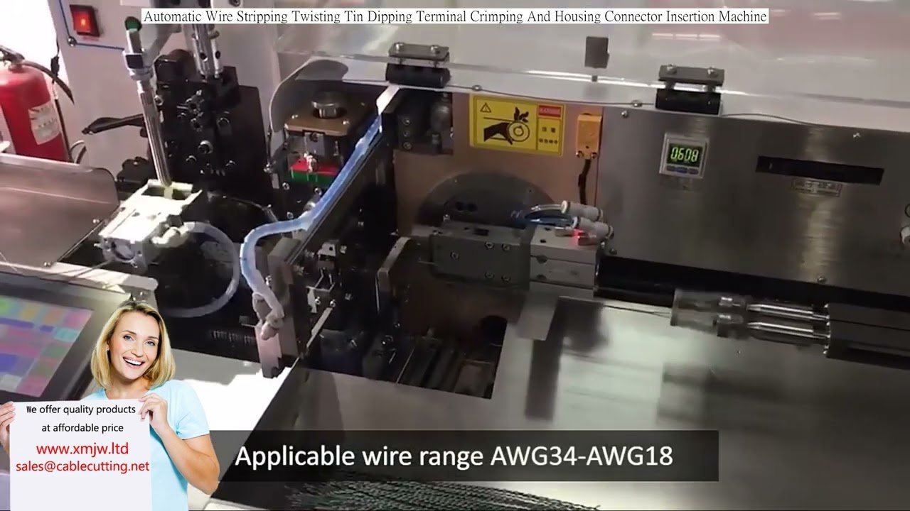 Máquina Automática de Descascamento, Torção, Estanhagem, Crimpagem de Terminais e Inserção de Conectores